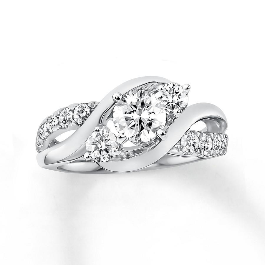 Rundschliff 1,85 Karat Natürliche Diamant Jubiläumsring 14K Weißgold Neu