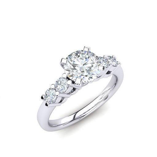 Rundschliff Natürliche Diamant-Verlobungsring 2,85 Karat Krappenset Weißgold 14K