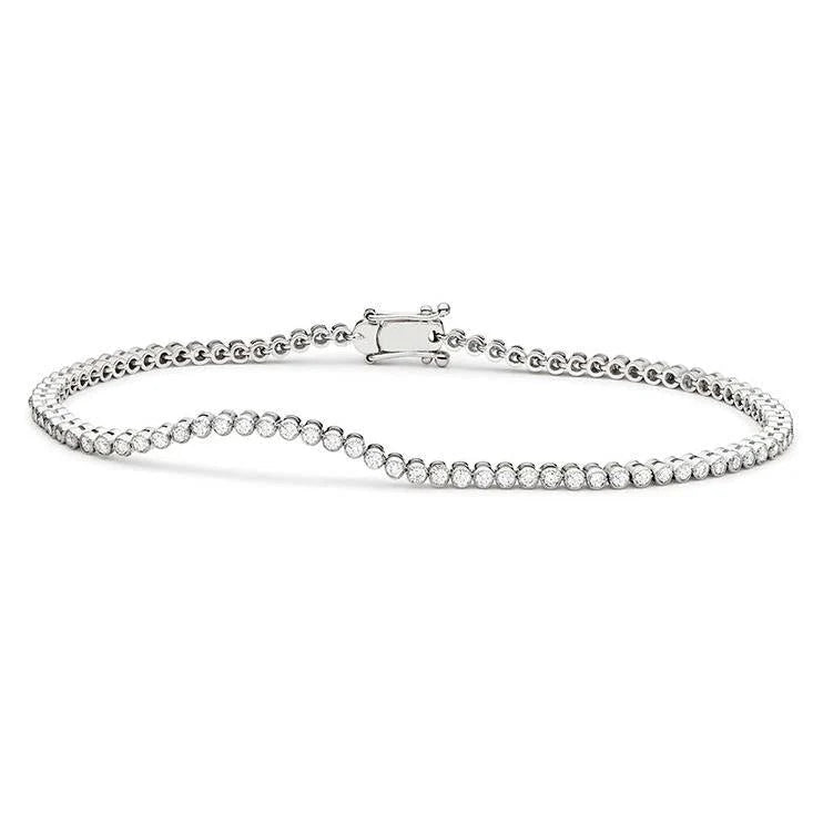 Rundschliff Natürliche Diamant Tennisarmband Damen Goldschmuck 2,40 Karat