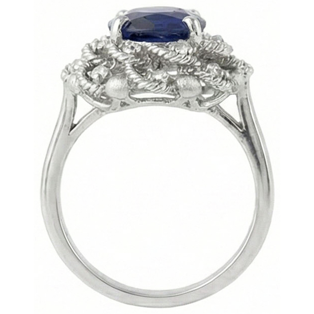 echter oval diamant 3Karat ring Profilansicht
