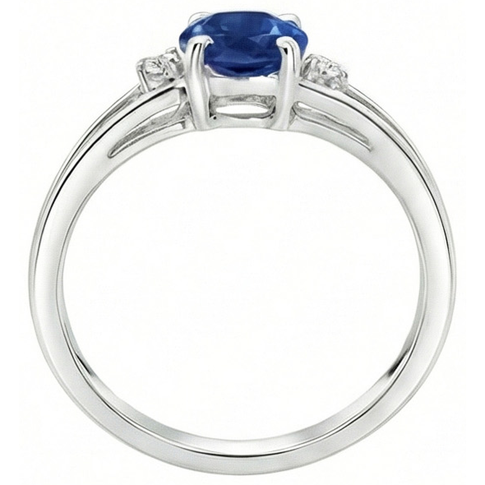 Saphir Diamant 2,20 Karat Ehering Weißgold 14K