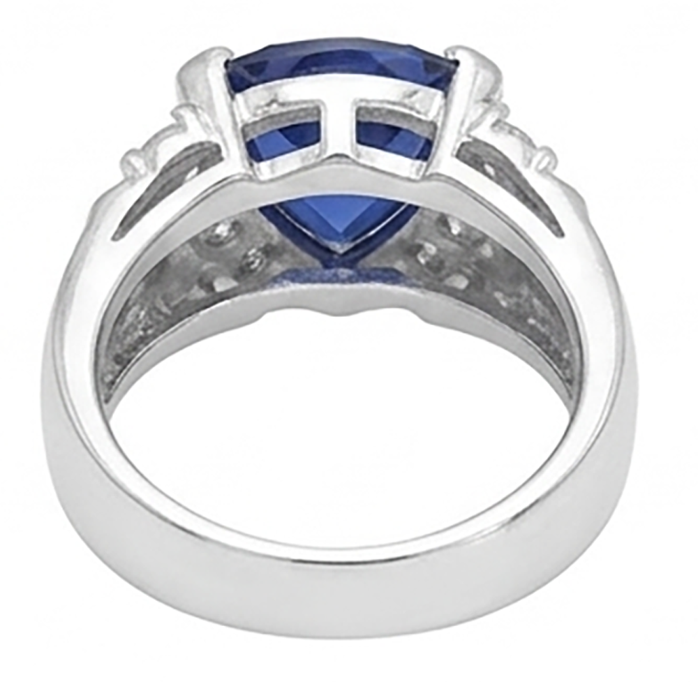 Saphir-Herrenring Diamond Anniversary Trillion Vintage Style