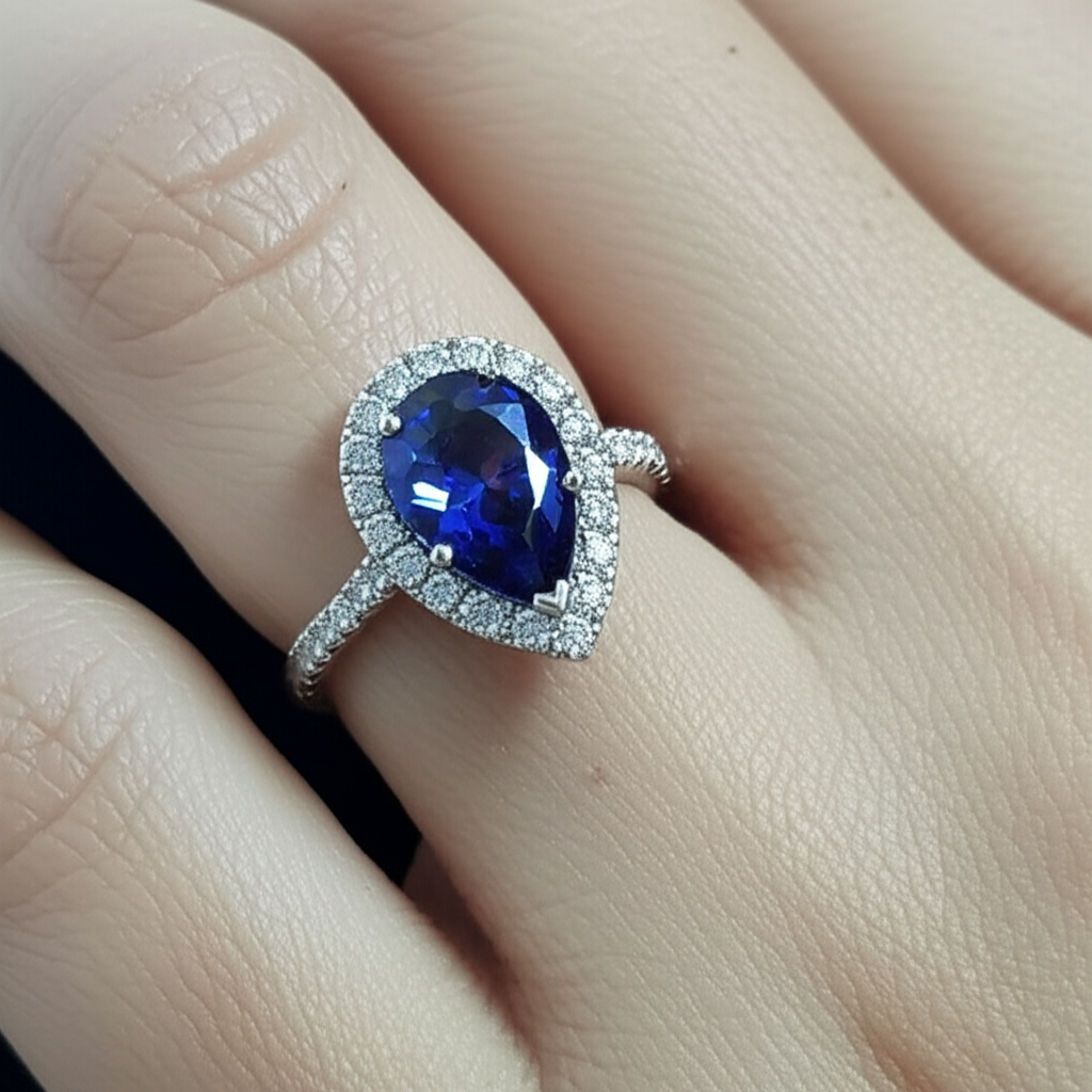 echter round diamant 2.50Karat ring auf Weiß