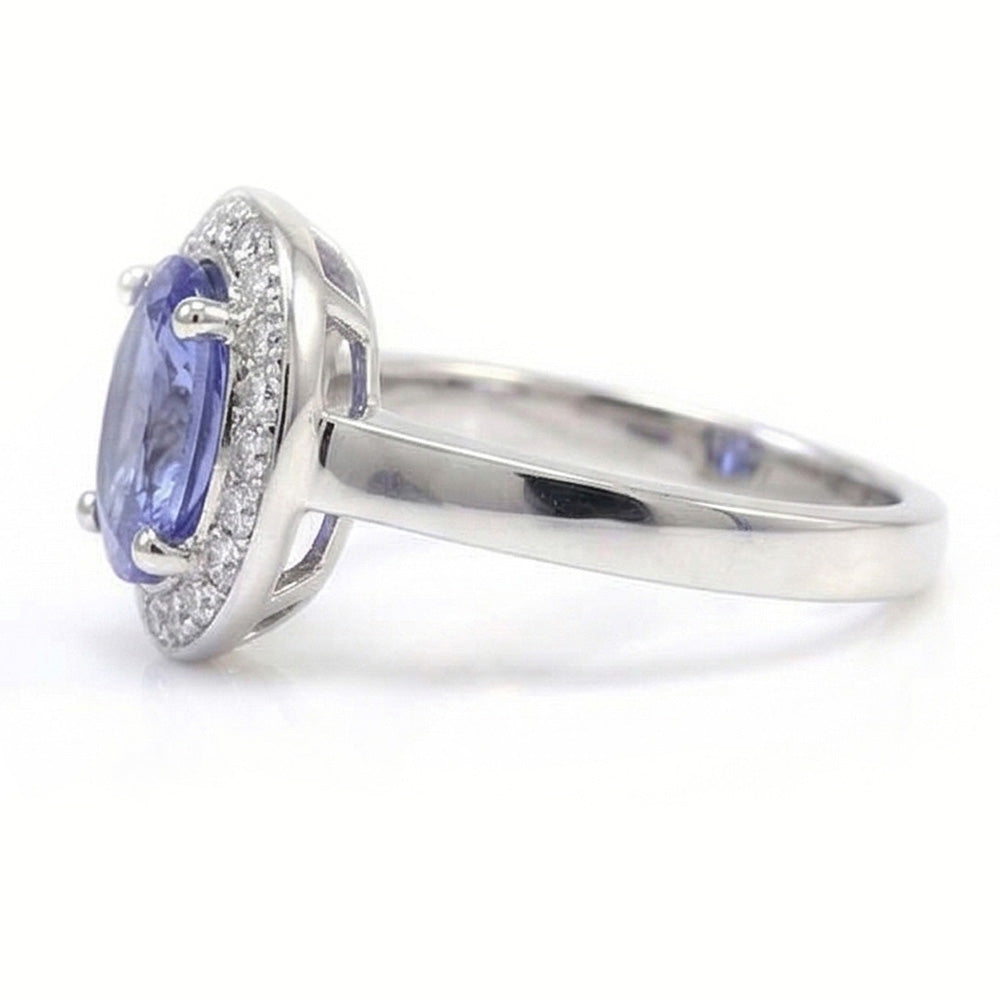 echter oval diamant 1.75Karat ring Profilansicht