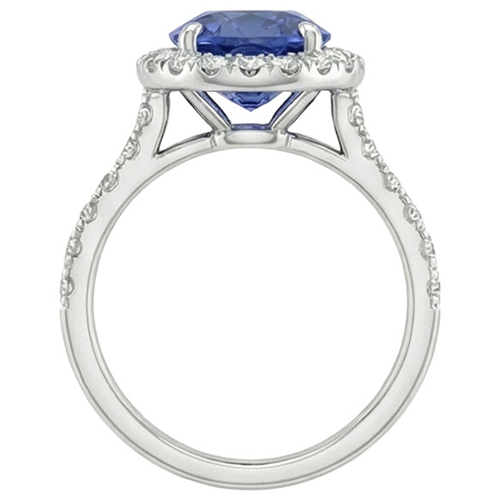 echter oval diamant 14Karat ring auf Weiß