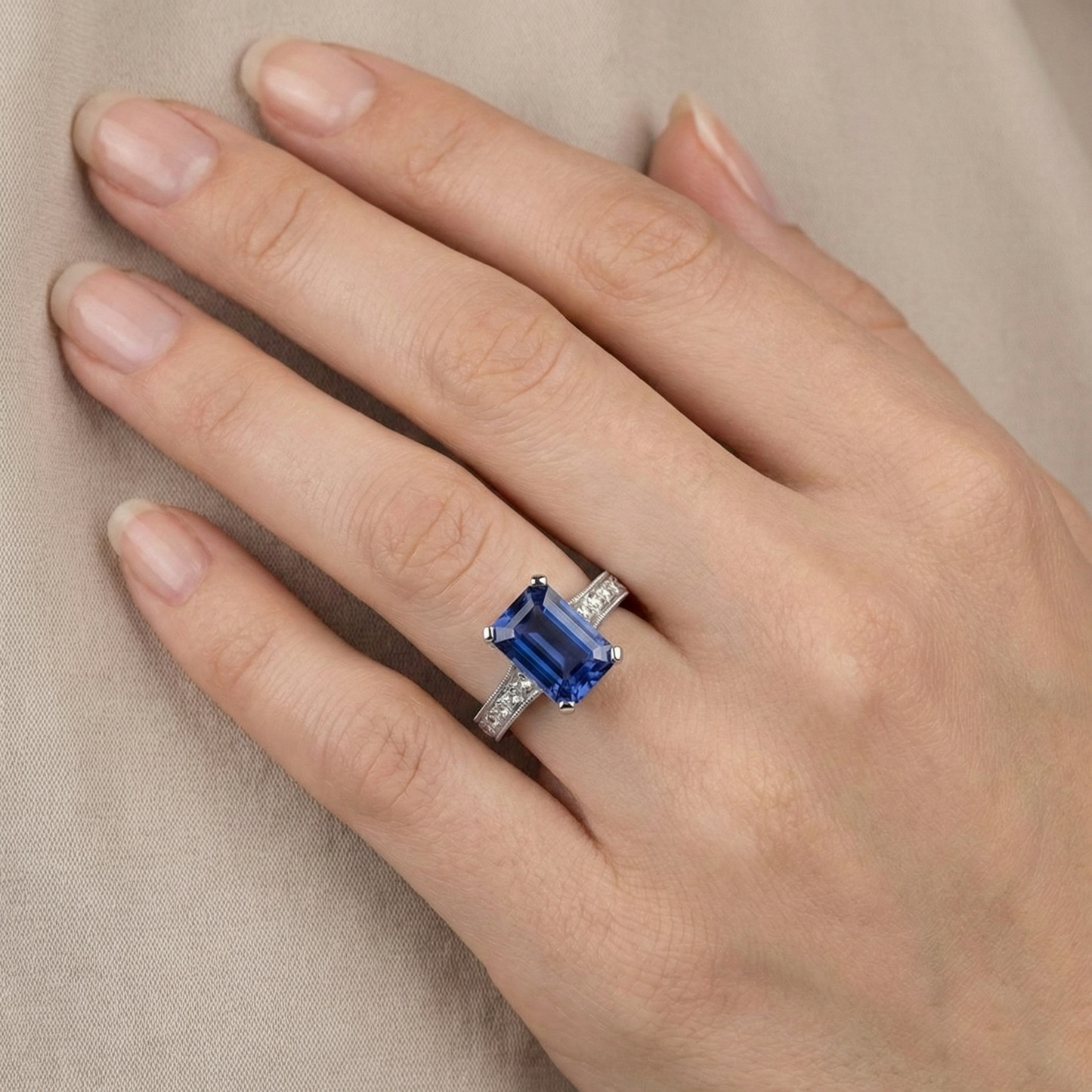 echter princess diamant 3.50Karat ring mit Diamantbesatz
