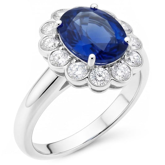 Saphir und Diamant Verlobungsring