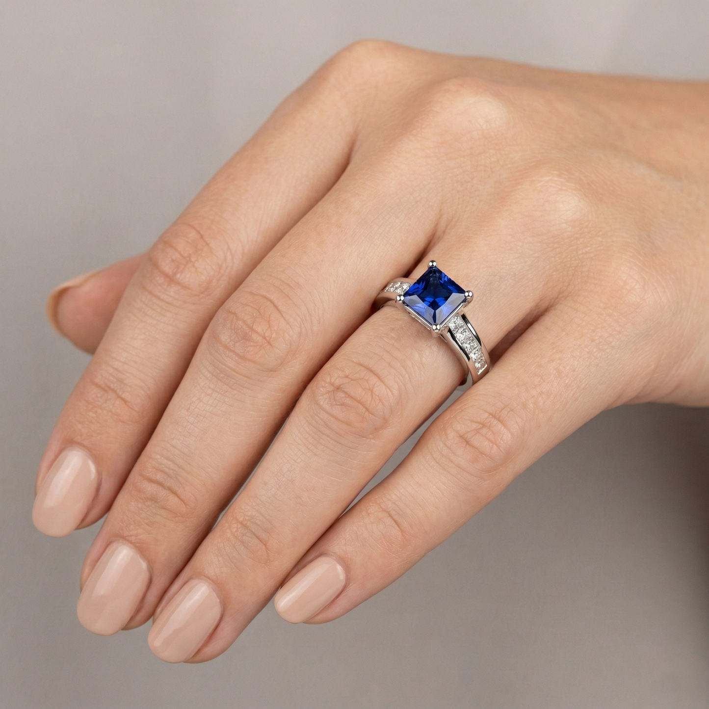 Saphirring Princess Cut