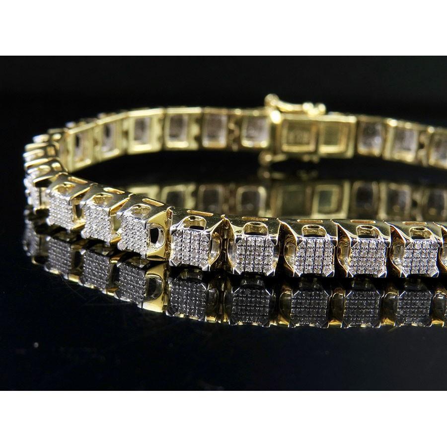 Schöne Runde Form Echt Diamant Herrenarmband 5,75 Karat 14K Gold