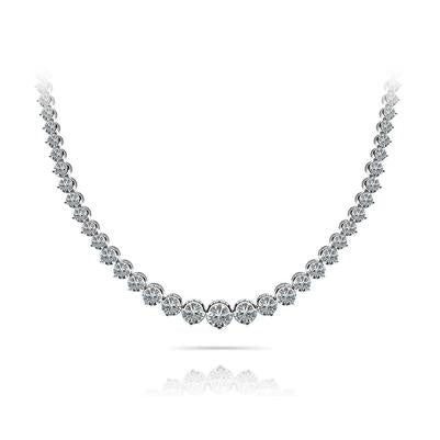 Schöne Weiße Runde Natürliche Diamant-Tennis-Halskette 12 Karat Damenschmuck