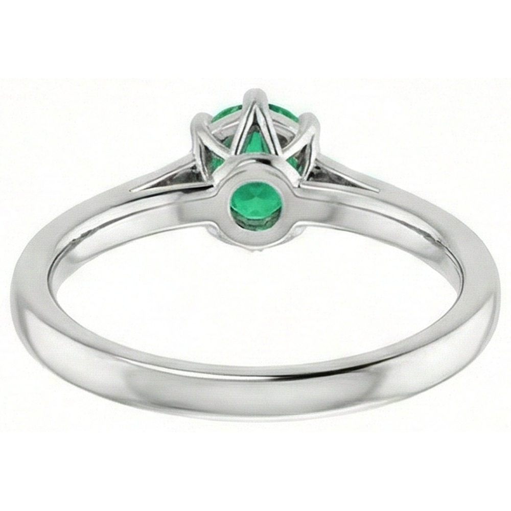 echter round smaragd 1.25Karat ring auf Weiß