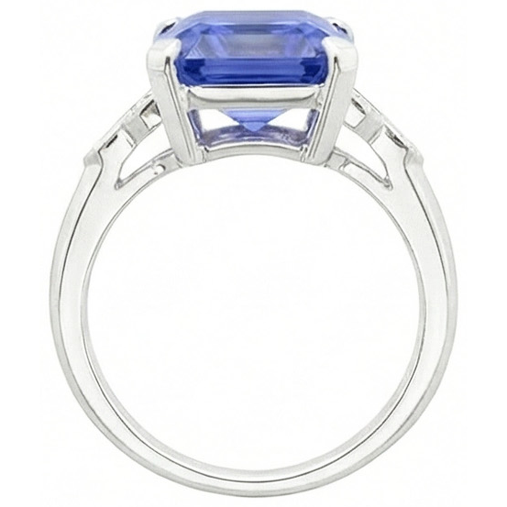 echter baguette diamant 6.50Karat ring Profilansicht