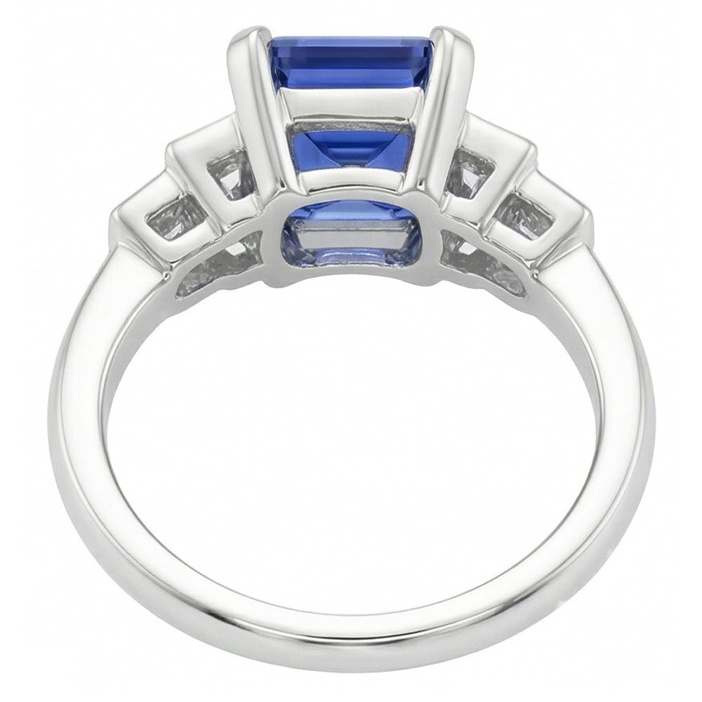 echter asscher diamant 2.50Karat ring auf Weiß