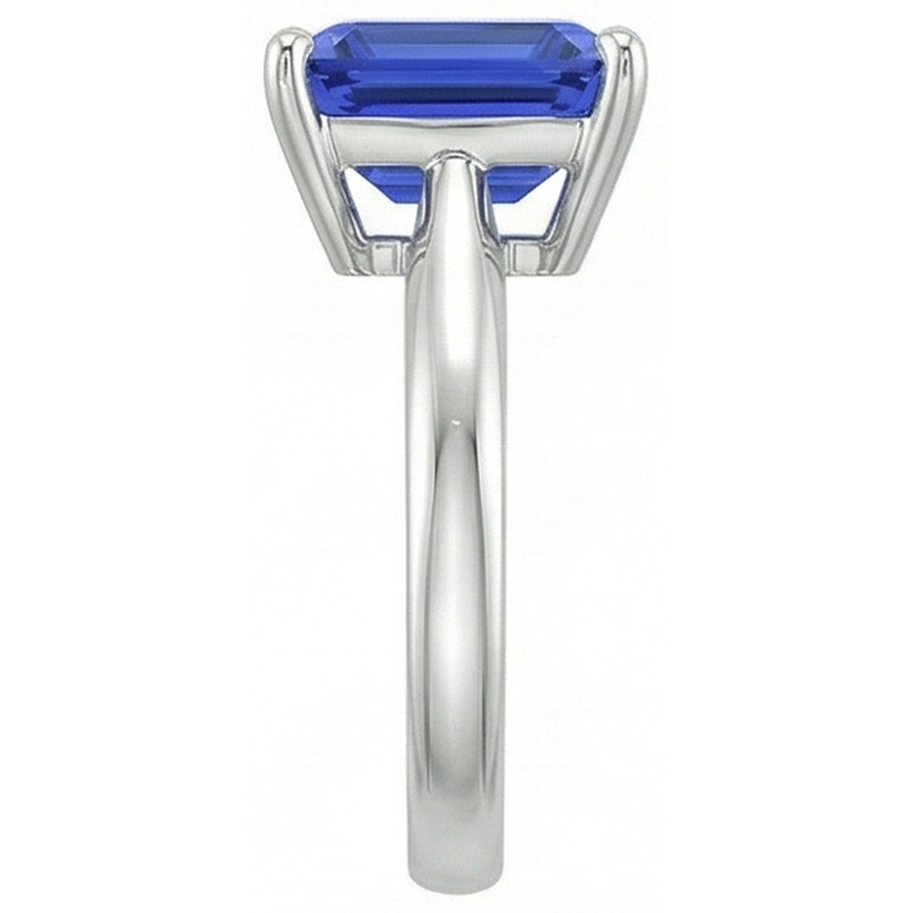 Smaragd Solitaire Blauer Saphir Ring 2,50 Karat Damenschmuck