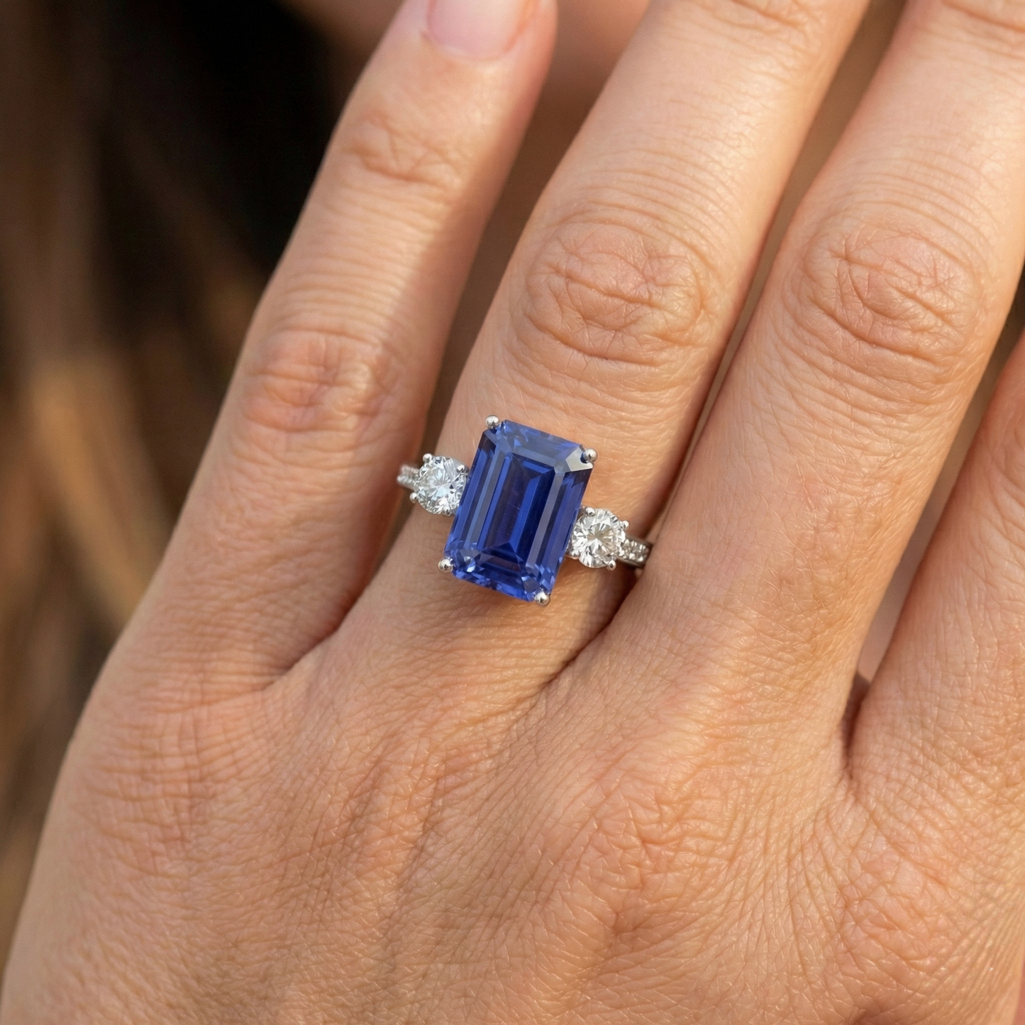 echter round diamant 5Karat ring mit Diamantbesatz