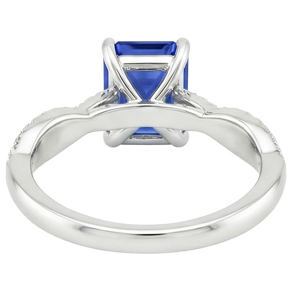 Solitaire Akzente Ring Sri Lanka Saphir & Diamant 3,50 Karat