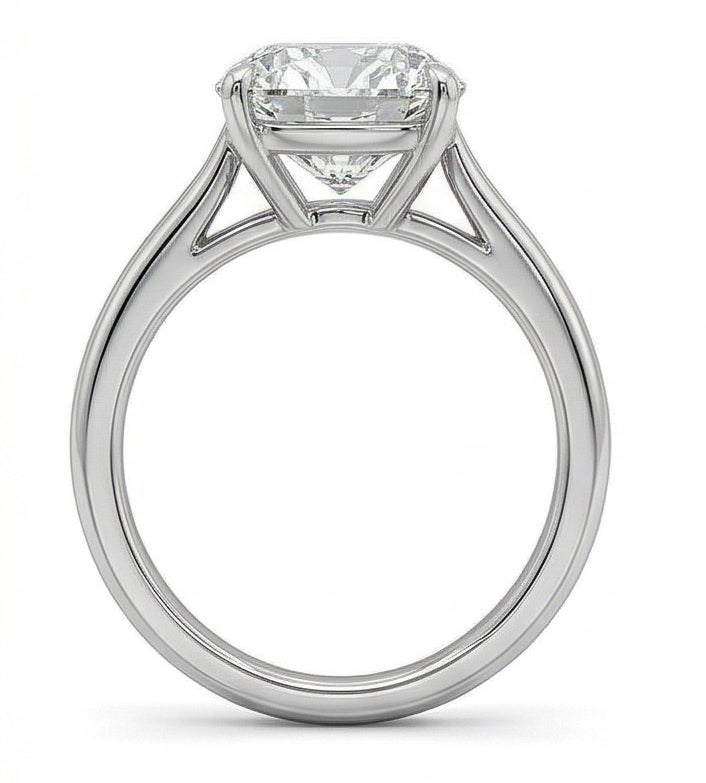 Solitaire Big Cushion Cut 3 Karat Echt Diamant Ehering Gold Weiß