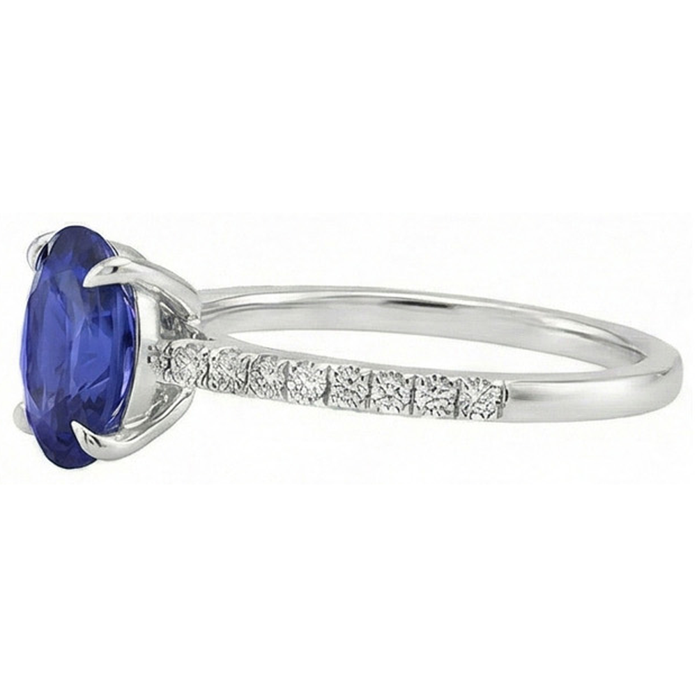 echter oval diamant 3.75Karat ring auf Weiß