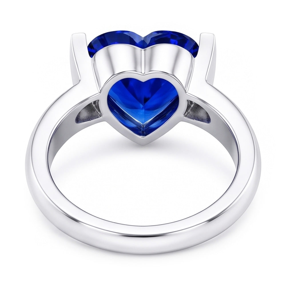 Solitaire Edelstein Ring Bar Set Ceylon Saphir 3 Karat Dicker Schaft