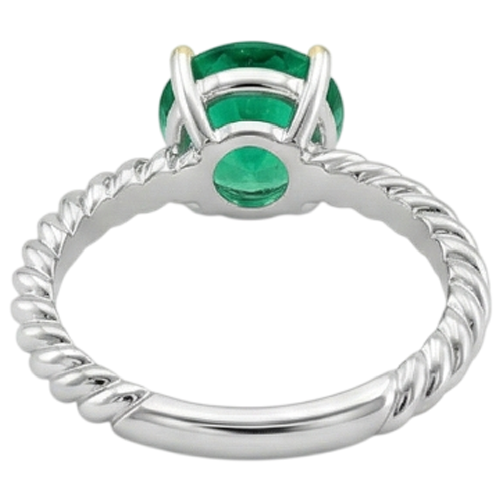 Authentischer Smaragd Edelstein-Ring – Rückansicht