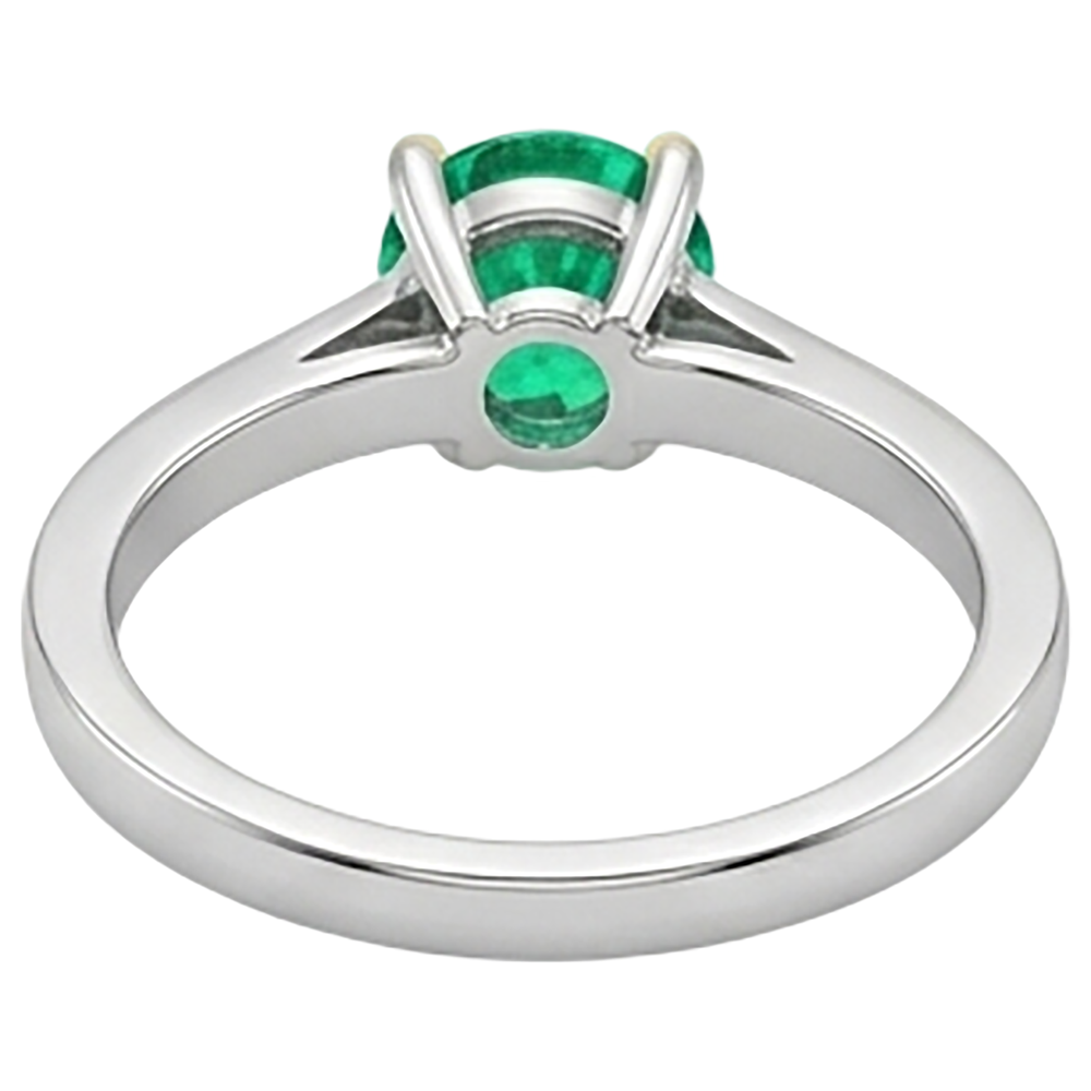 Naturreiner Smaragd Schmuckstein-Ring – Rückansicht
