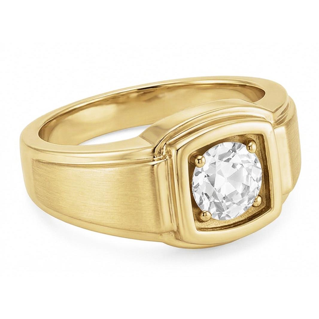 Authentischer Diamant Solitär-Ring – Rückansicht