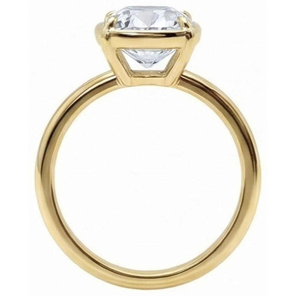 echter cushion diamant 2.25Karat ring Profilansicht