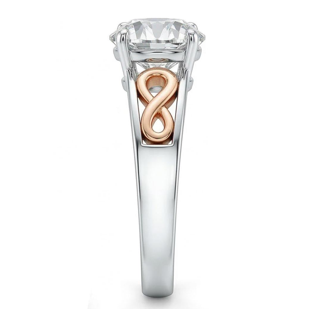 Solitaire Runden Natürliche Natürlicher Diamant ( nicht im Labor gezüchtet ) Old European 1,50 Karat Infinity Style