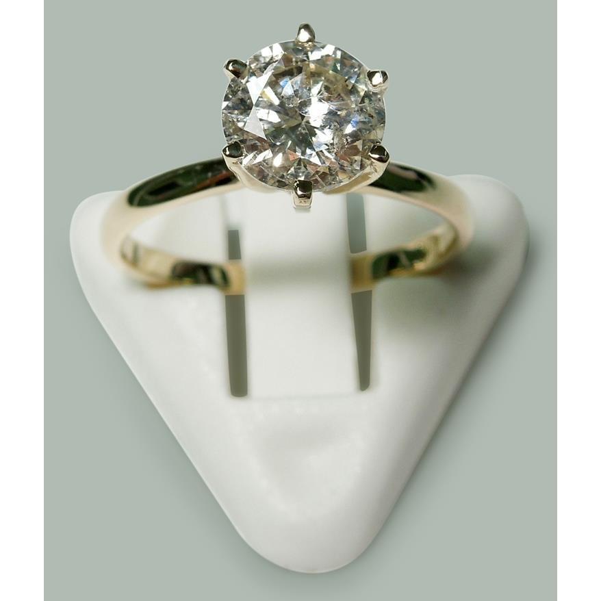 Solitaire 1,50 Karat Runder Natürliche Diamantring Gelbgold 14K