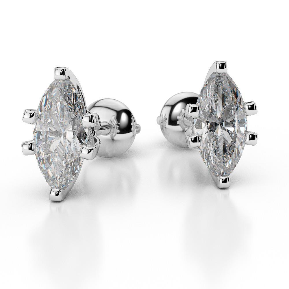 Solitaire Krappenset Echt Diamant 3,80 Karat Lady Ohrstecker Ohrringe Wg 14K