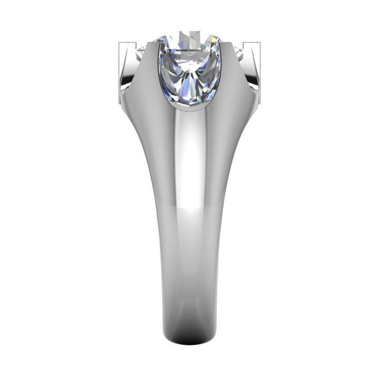 Solitaire Natürliche Diamant Herrenring Groß 3.01 Karat Weißgold