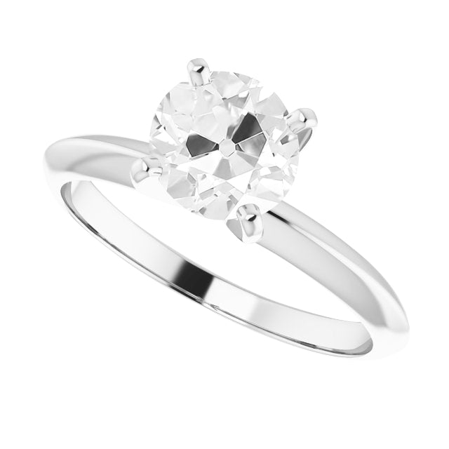 Old Mine Cut Edler Diamant Ring in 14K Weißgold – Hauptansicht