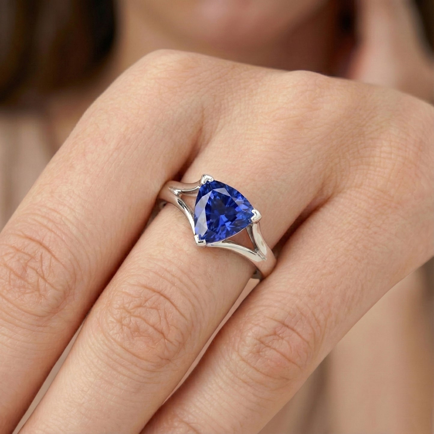 echter trillion diamant 1.50Karat ring auf Weiß