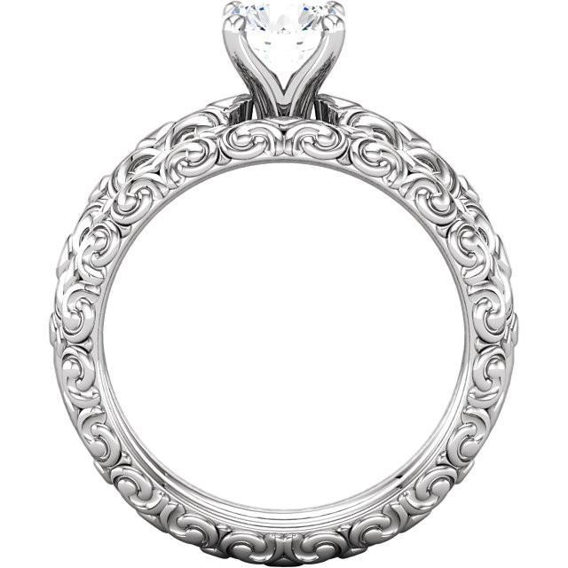 Solitär-Echt Diamant Verlobungsring Im Antiken Stil 1,50 Karat