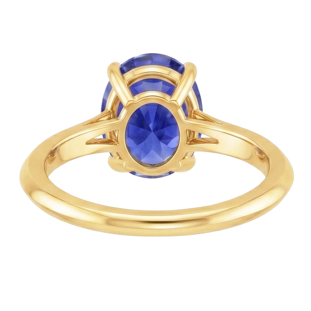 Solitär Gelbgold Ehering Sri Lanka Saphir 2,50 Karat