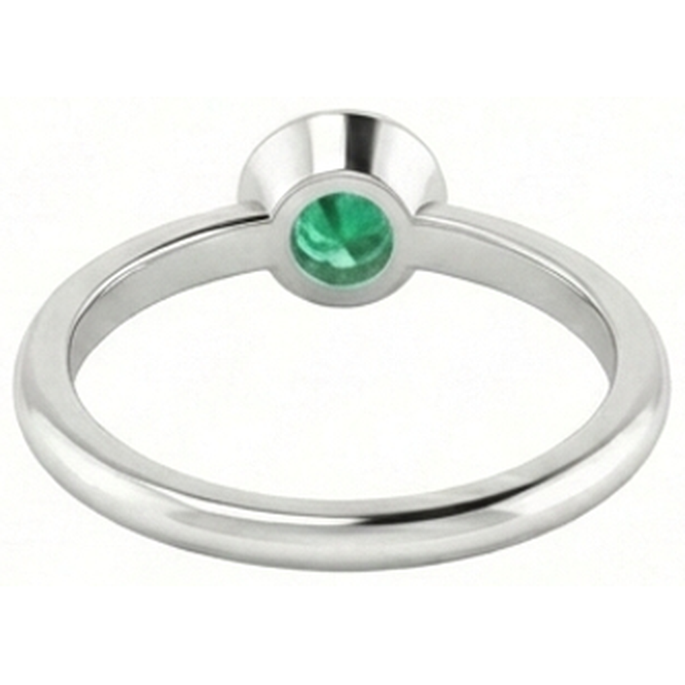 echter round smaragd 0.75Karat ring Dreiviertelansicht