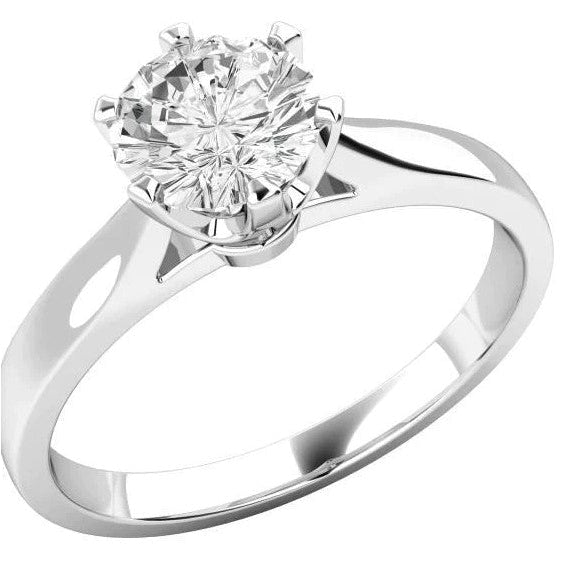 Solitär-Jubiläumsring Mit Rundem Echt Diamant In Kathedralenfassung