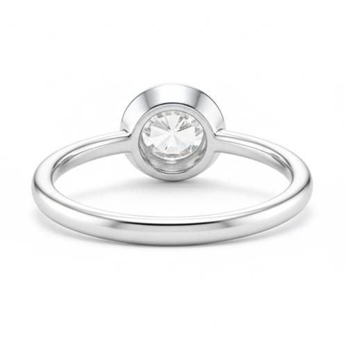 Solitär-Ring-Lünetten-Set Runder Alter Bergmann-Echt Diamant 1 Karat Weißgold