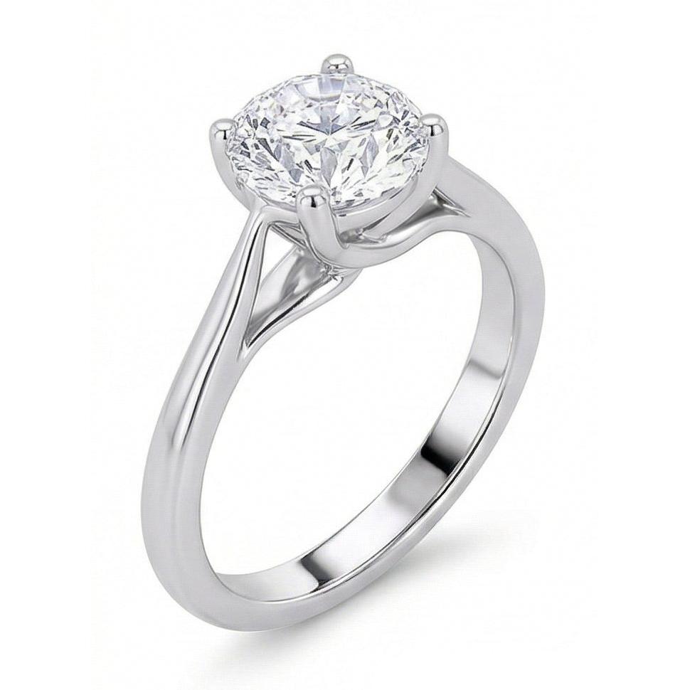 echter round diamant 2Karat ring auf Weiß