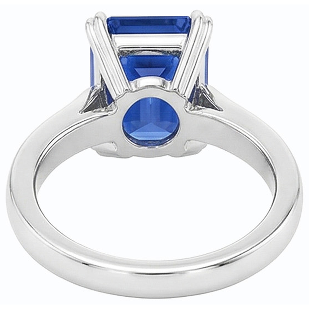 Solitär Smaragd Ring Krappen Set Ceylon Saphir 2,50 Karat Gold 14K