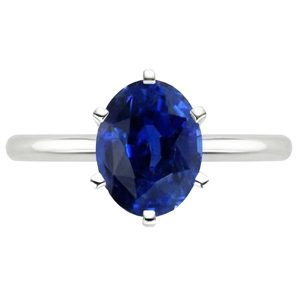 echter oval diamant 2Karat ring Profilansicht