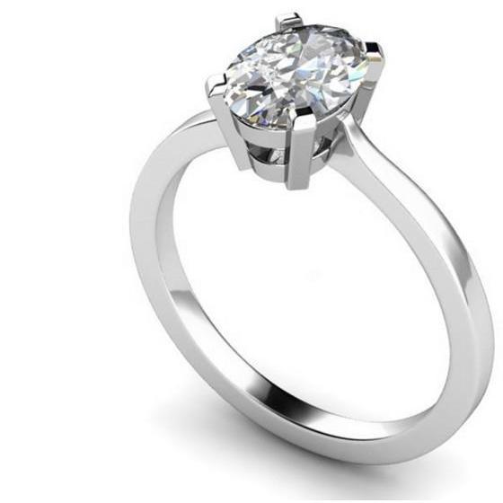 Solitär-Verlobungsring Mit 2 Karat Echt Diamanten Im Ovalschliff, Funkelnd