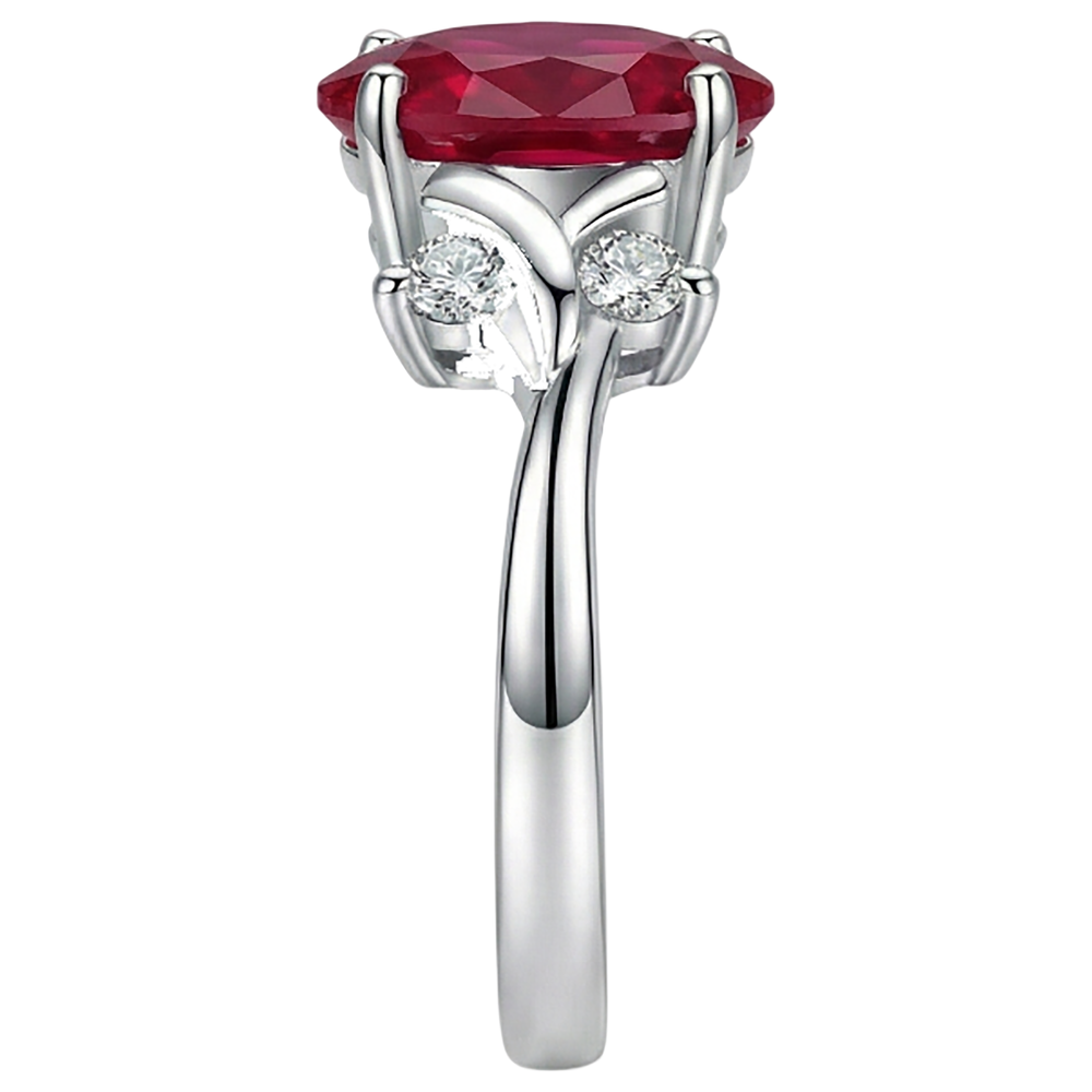 echter oval rubin 1.70Karat ring Profilansicht