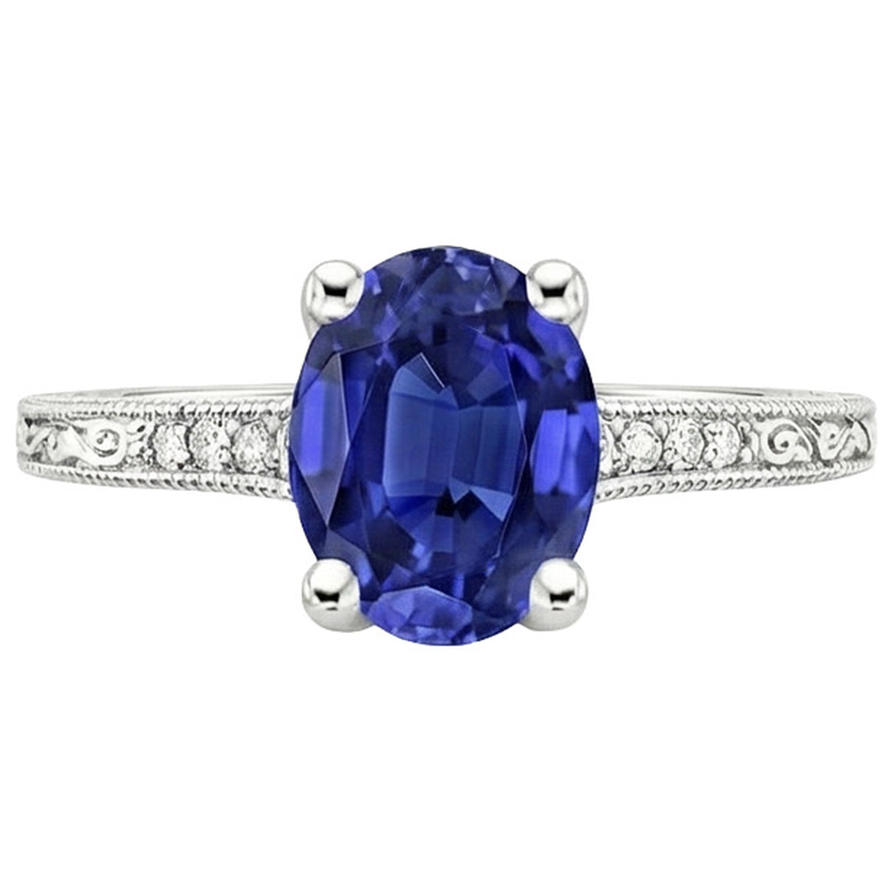 echter oval diamant 3Karat ring auf Weiß