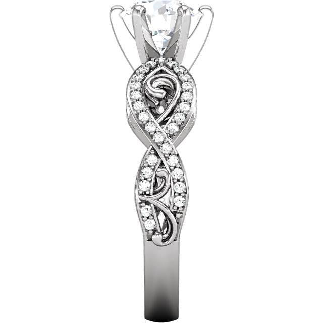 Solitär Mit Akzenten 2,11 Karat Runder Echt Diamant Fancy Ring WG 14K