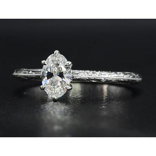 Solitär Natürliche Diamantring 1,50 Karat Vintage-Stil Schmuck