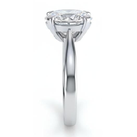 Solitär Oval 2.50 Karat Echte Diamant-Verlobungsring 14K Weißgold
