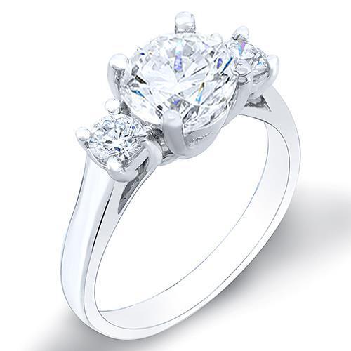 Sparkling Three Stone Ehering 1.90 Ct Natürliche Diamanten Weißgold 14K
