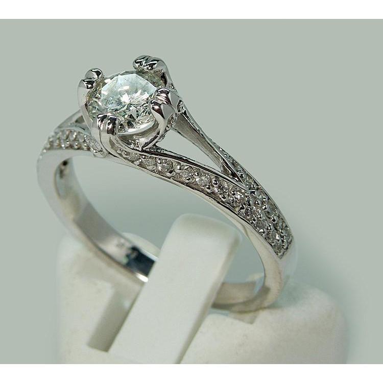 Split Shank Natürliche Diamant Solitaire Mit Akzenten Verlobungsring 1,65 Karat