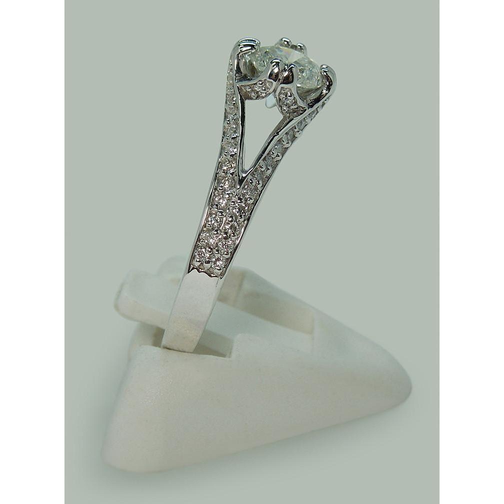 Split Shank Natürliche Diamant Solitaire Mit Akzenten Verlobungsring 1,65 Karat